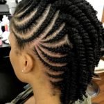 Side Cornrows Twisted Braids