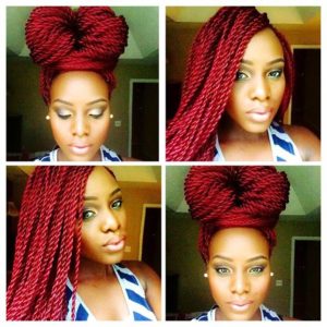 red Senegalese twists
