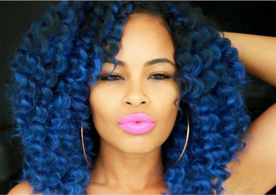 8. Blue hair tracks for crochet braids - wide 1