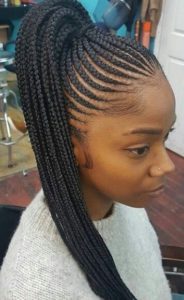 feed in cornrows high ponytail