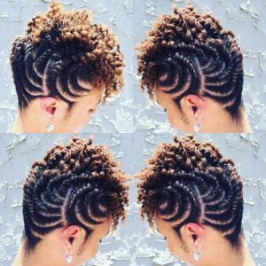 flat twists with curls
