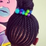 Cornrowed High Bun With Bubbles