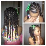 Cornrows With Twists And Beads