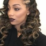 blonde highlights side part sew in