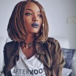 golden bob braids touch of silver