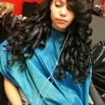 long bouncy curls sew in