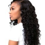 long curly sew in side part
