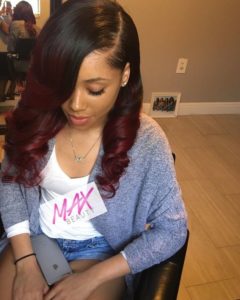 red ombre sew in