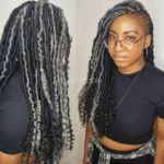 Black and Grey Goddess Locs