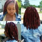 Short Red Faux Locs