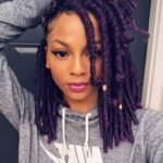 Shoulder Length Purple Faux Locs