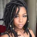 bob length goddess locs