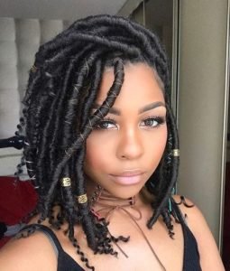 bob length goddess locs