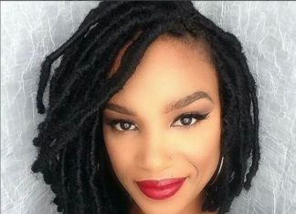 faux locs bob with cowrie shell