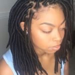 faux locs long bob side part