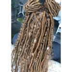 golden double buns goddess locs