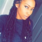 half pulled back goddess locs