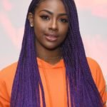 long thin purple box braids