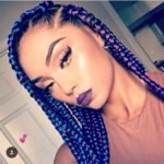 purple and blue jumbo box braids
