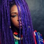 purple and indigo box braids