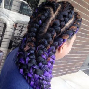 purple goddess braids