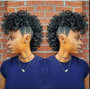 bantu knot out frohawk