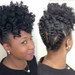 flat twisted updo with curls