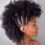 frohawk with cornrows and bantu knots