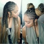 iverson braids with double buns