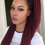 red rope twists high pony