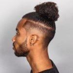 Burst Fade Cut With Man Bun