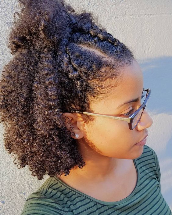 Half Up Half Down Braid Out With Cornrows | Black hair tribe
