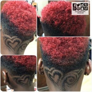 Two-Toned Burst Fade With Heart Shapes