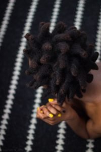 Short Afro Dreads With Brown Tips