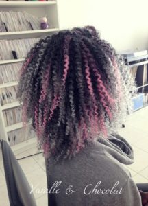 Grey and Pink Crochet Braids