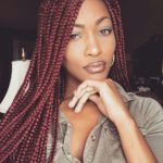 Medium Burgundy Box Braids