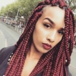 Medium Sized Wine Colored Box Braids