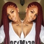 Side Swept Red Box Braids