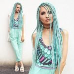 Aqua-Colored Box Braids