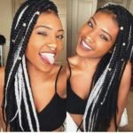 Black And Silver Box Braids