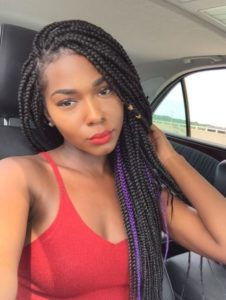  Box Braids with Color in the Back