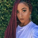 Deep Red Box Braids