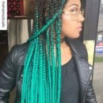 Green Ombre Box Braids