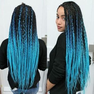 Ombre Turquoise Box Braids