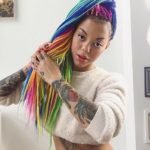 Rainbow Box Braids High Ponytail