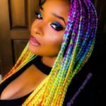 Rainbow Colored Box Braids