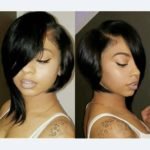Asymmetrical bob with side part