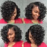 curly sew in bob