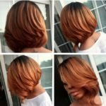 golden ombre asymmetrical bob