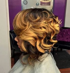 two toned curly bob